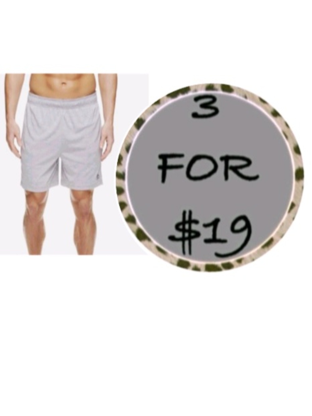 3/$19 Reebok dri fit athletic jogger shorts
